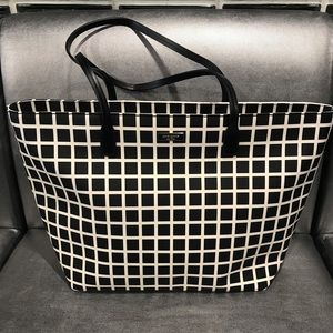 Kate Spade Large Margareta Checkered Zip Tote